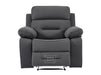 1+1 Set of Sofa Chairs. 2 Recliner Chairs in Grey Fabric - Foster