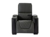 3+1 Seater Electric Recliner Sofa Set & Cinema Seats in Grey Real Leather With Chilled Cuphoders & Power Headrests - Assisi