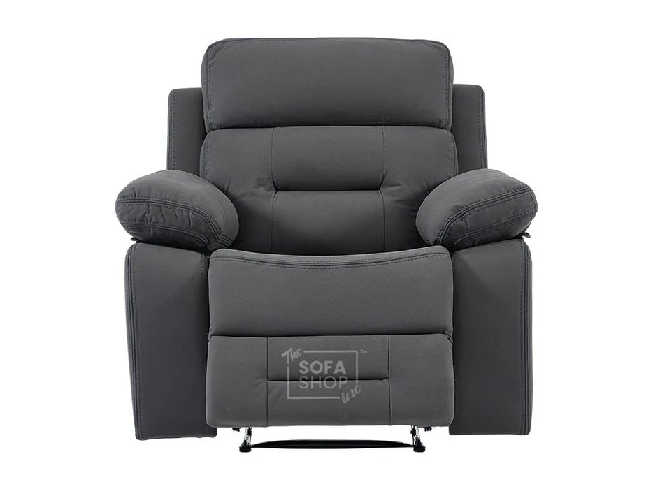 Electric Recliner Chair in Grey Velvet Fabric | Power Recliners & USB Ports | Foster | Sofa Sale