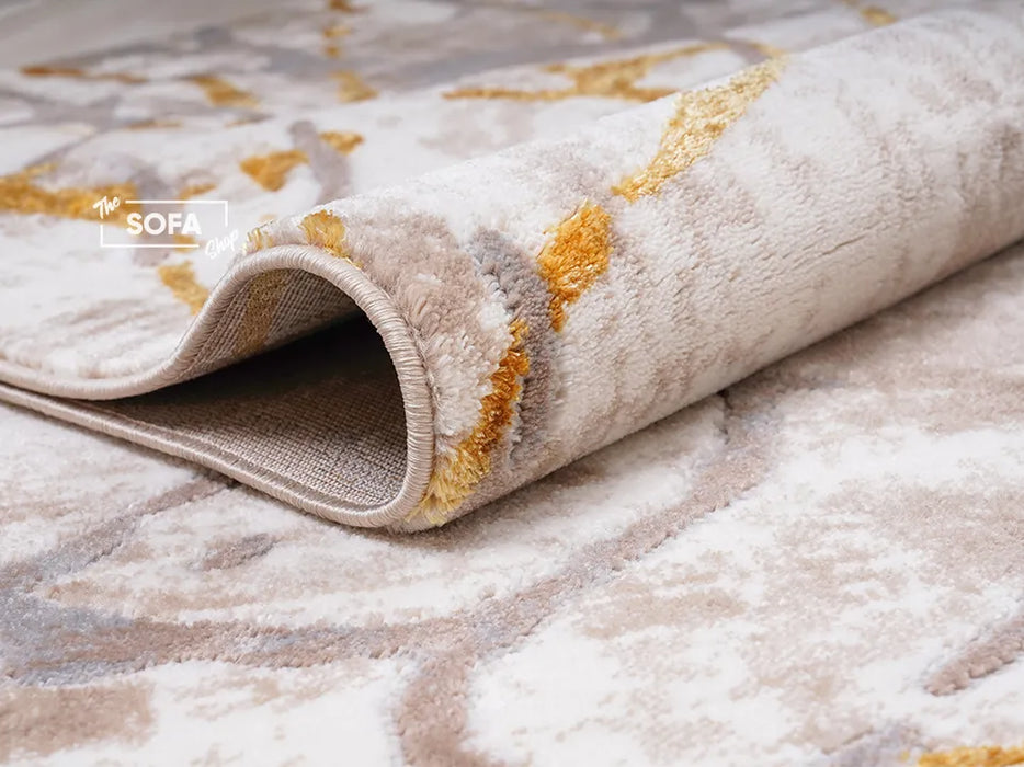 Beige Rug Woven Fabric in Small & Large Sizes - Funes