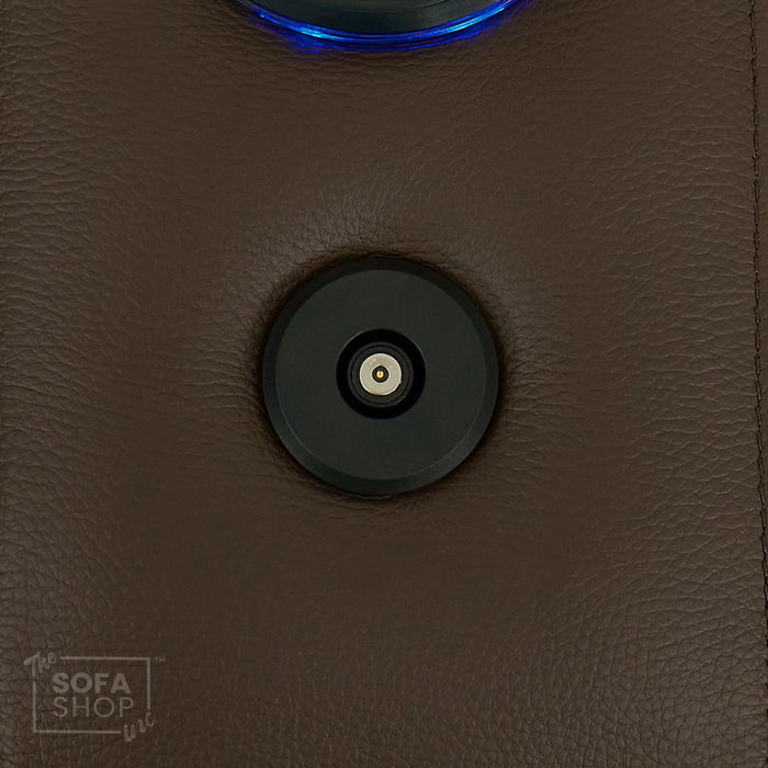 Real Leather 2+1 Electric Recliner Cinema Sofa Set in Dark Brown | 2 Piece Sofa Set with Massage, USB Ports, Cup Holders, Storage Boxes & Wireless Charger | Capri | The Sofa Shop