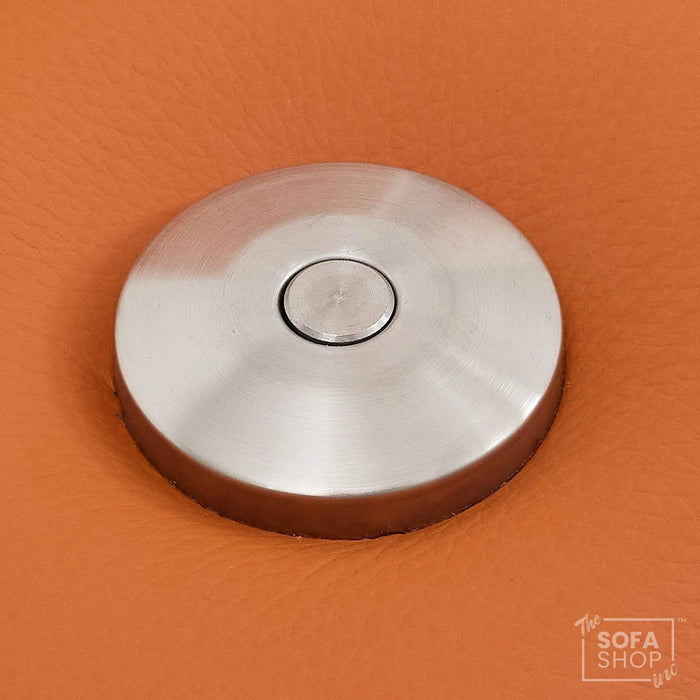 2 Seater Cinema Sofa in Orange Real Leather | Luxury Theatre & Home Cinema Seating | Electric Recliner With Cooling Cup Holders + Lumbar Support | USB Charging + LED Lights | Assisi