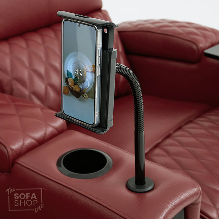 1 Seat Real Leather Electric Recliner Chair Home Cinema Sofa In Red with Massage, LED Cup Holders  & Low Heated Lumbar | Assisi