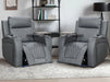 1+1 Set Of Sofa Chairs. 2 Recliner Cinema Chairs In Grey Leather Venice Series One