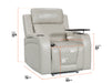 Row of 5 Electric Home Cinema Seats in Light Beige Leather Aire, With Recliner, Massage Seats, Removable Table, USB, Lights & Chilled Cupholders - Venice Series One