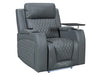 Row of 5 Electric Home Cinema Seats in Grey Leather Aire, With Recliner, Massage Seats, USB, Lights, Storage Arms, Chilled Cupholders - Venice Series One