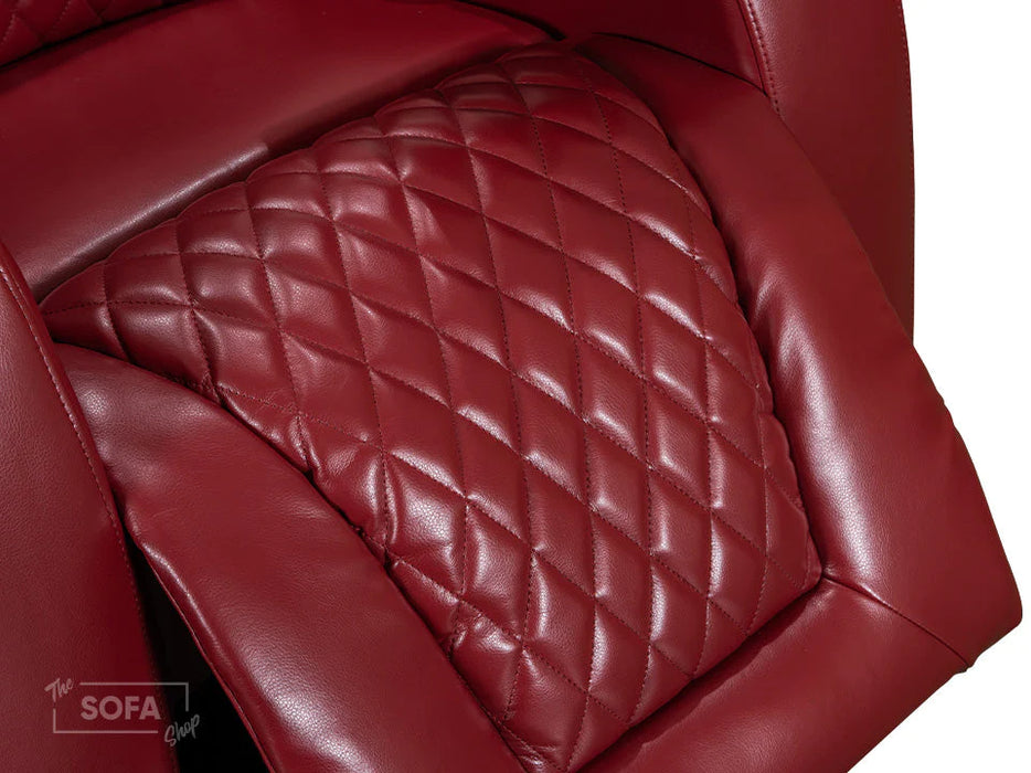 2 Recliner Cinema Chairs. 1+1 Set of Sofa Chairs in Red Leather - Venice Series One