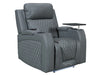 1+1 Set Of Sofa Chairs. 2 Recliner Cinema Chairs In Grey Leather Venice Series One