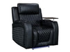 Set of 5 Electric Home Cinema Seats in Black Leather Aire, With Recliner, Massage Seats, Removable Table, USB, Lights, Chilled Cupholders - Venice Series One