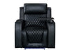 1+1 Set of Sofa Chairs. 2 Piece of Cinema Chairs in Black Leather - Venice Series One