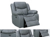 2+1 Electric Recliner Sofa Set inc. Chair in Grey Leather with USB Ports & Console & Wireless Charger - 2 Piece Highgate Power Sofa Set