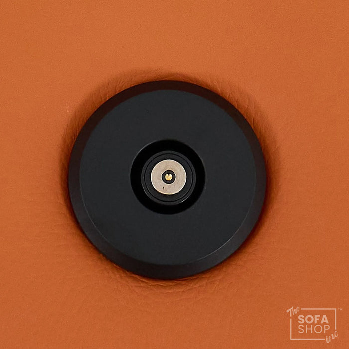 1 Seater Real Leather Electric Recliner Cinema Chair in Orange | Massage & Heat, Power Grommet, LED Cup Holders & Lumbar Support | Assisi | The Sofa Shop