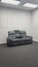 Siena 3 Seater Electric Recliner Sofa & Cinema Seats. Grey Leather Cinema Sofa with Console + Massage + Power Headrests - Scuffs on Both Panels & Missing Ears - Second Hand Sofas 233