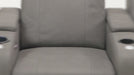 1 Seat Electric Recliner Chair Home Cinema Sofa | Fabric Couch in Grey + Chilled Cupholders + Console + Table + Power + USB + LED Lights| Rimini | The Sofa Shop