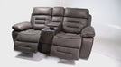 Tuscany 2 Seater Electric Recliner Sofa & Cinema Seats in Grey Fabric - Damaged at Back - Ex Display Sofas 339