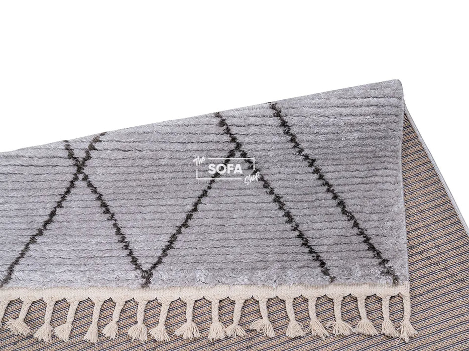 Grey Rug Shaggy Fabric in Small & Large Sizes - Carballo