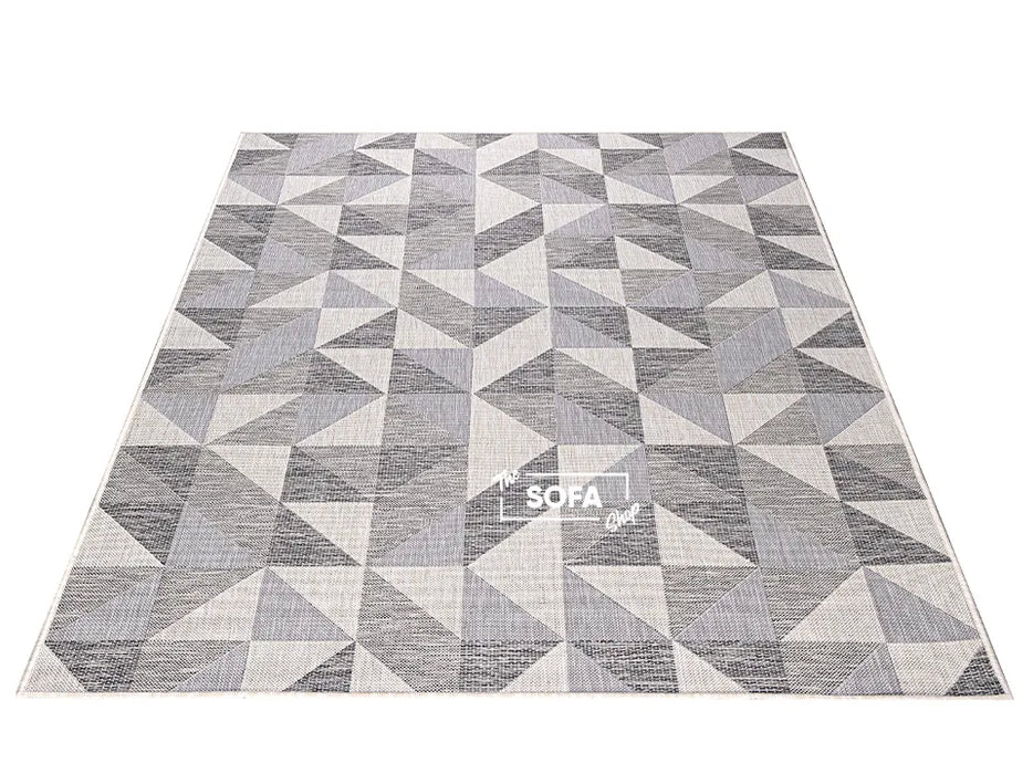 Small Rug in Grey Fabric - Indoor and Outdoor Rug -Ribeira
