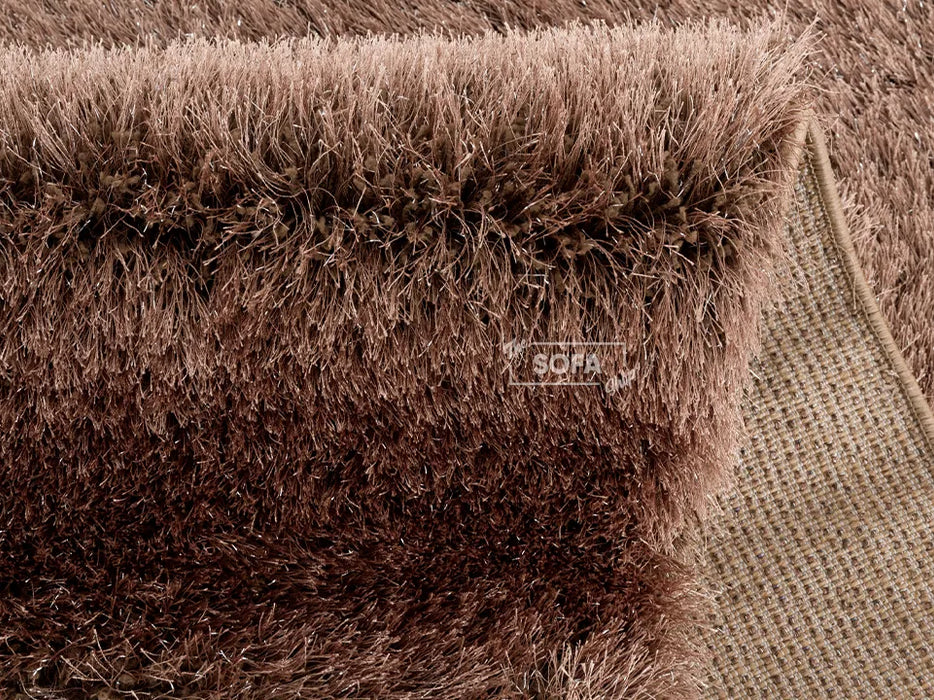 Brown Rug Shaggy Fabric in Small, Medium & Large Sizes - Navarra