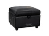 Black Leather Storage Footstool - Ravenna