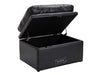 Black Leather Cushion Top Footstool - Bari