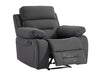 2 1 1 Recliner Sofa Set inc. Chairs in Dark Grey Fabric - 3 Piece Recliner Sofa Set - Foster