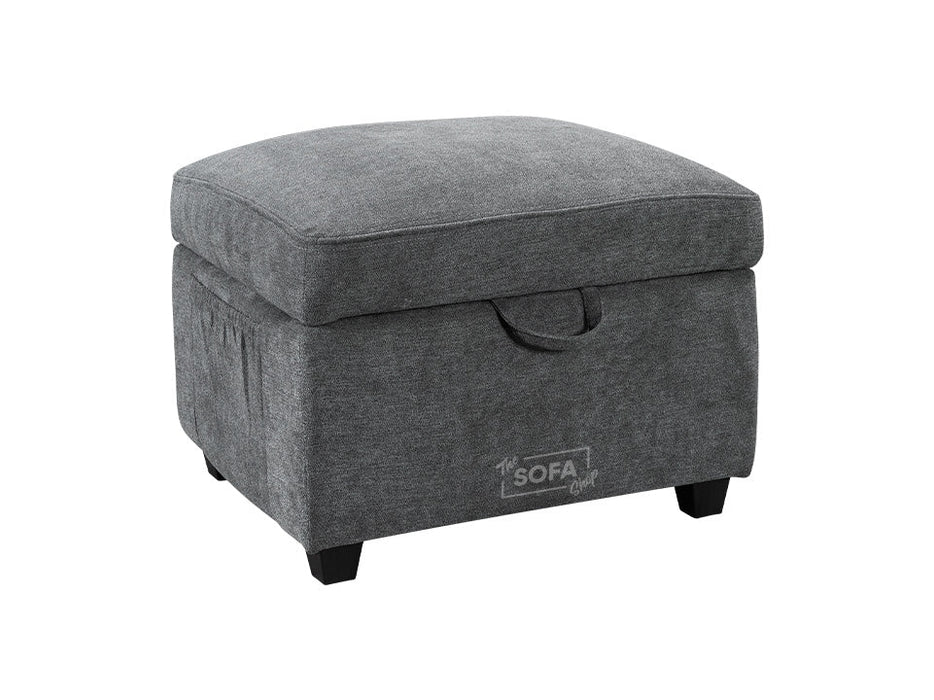 2+1 Recliner Sofa Set inc. Chair in Dark Grey Fabric - Trento