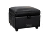 Black Leather Storage Footstool - Ravenna