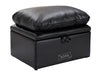 Black Leather Cushion Top Footstool - Bari