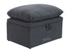 Dark Grey Fabric Cushion Top Footstool - Bari