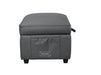 Grey Leather Storage Footstool - Ravenna