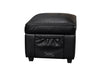 Black Leather Storage Footstool - Ravenna