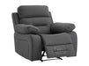 Electric Recliner Chair in Grey Velvet Fabric | Power Recliners & USB Ports | Foster | Sofa Sale