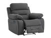 2 1 1 Recliner Sofa Set inc. Chairs in Dark Grey Fabric - 3 Piece Recliner Sofa Set - Foster