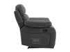 2 1 1 Recliner Sofa Set inc. Chairs in Dark Grey Fabric - 3 Piece Recliner Sofa Set - Foster