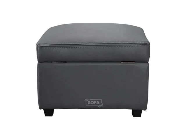 2-Seater Electric Recliner with Power, Massage, and Console | Smart Cinema Sofa in Grey Leather | Venice | Sofa Sale