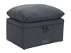 Dark Grey Fabric Cushion Top Footstool - Bari