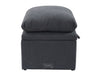 Dark Grey Fabric Cushion Top Footstool - Bari