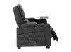 3+1 Seater Electric Recliner Sofa Set & Cinema Seats in Grey Real Leather With Chilled Cuphoders & Power Headrests - Assisi