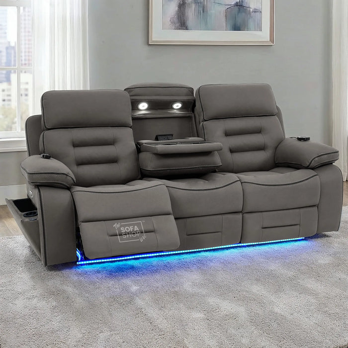 3 Seater Electric Graphite Recliner Sofa | SAVE £800 | Fast Delivery