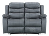 2 Seater Leather Recliner Sofa in Grey - Sortino