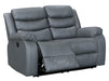 2 Seater Leather Recliner Sofa in Grey - Sortino - Sofa Sale