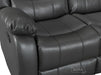 3 Seater Recliner Sofa in Dark Grey Leather with Drop-Down Table & Cup Holders | Sortino | Free Assembly Included