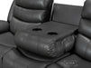 3 Seater Recliner Sofa in Dark Grey Leather with Drop-Down Table & Cup Holders | Sortino | Free Assembly Included