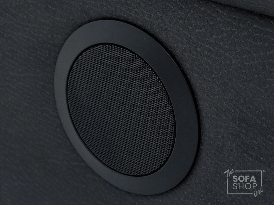 2 Seat Electric Recliner Home Cinema Sofa | Fabric Couch In Charcoal Grey | Hi-Tech Sofa with Massage + Chilled Cupholders + Console + USB | Florence