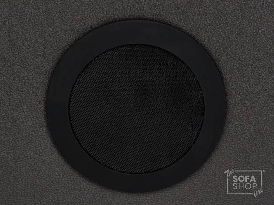 3 Seat Electric Recliner Home Cinema Theatre Sofa | Fabric Couch In Grey + Cupholders + Table + Power + USB + Speakers | Vinsonova | The Sofa Shop