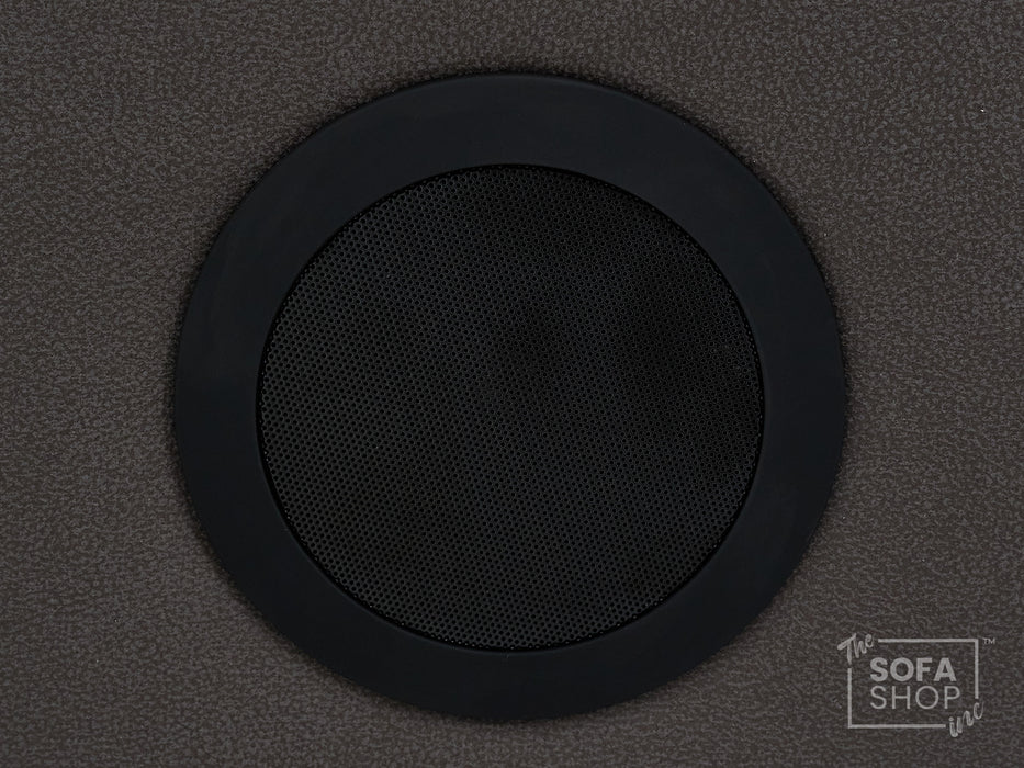 3 Seat Electric Recliner Home Cinema Theatre Sofa | Fabric Couch In Grey with Cupholders + Table + USB + Speakers | Vinsonova Series One