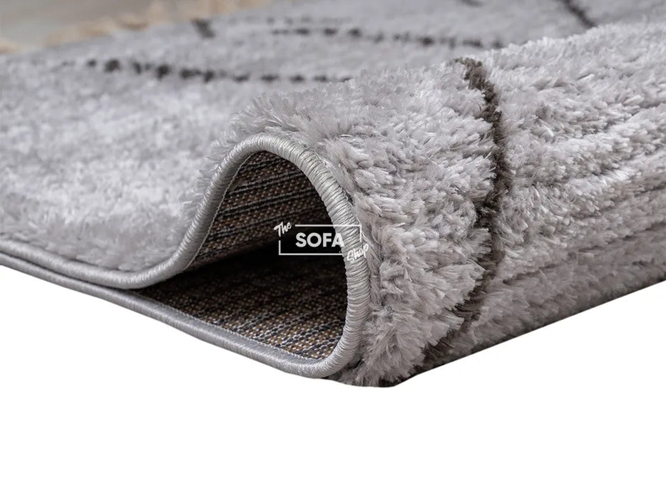Grey Rug Shaggy Fabric in Small & Large Sizes - Carballo