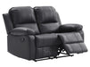 2 Seater Leather Recliner Sofa in Black - Trento