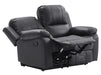 2 Seater Leather Recliner Sofa in Black - Trento