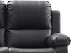 2 1 1 Recliner Sofa Set inc. Chairs in Black Leather - 3 Piece Trento Sofa Set